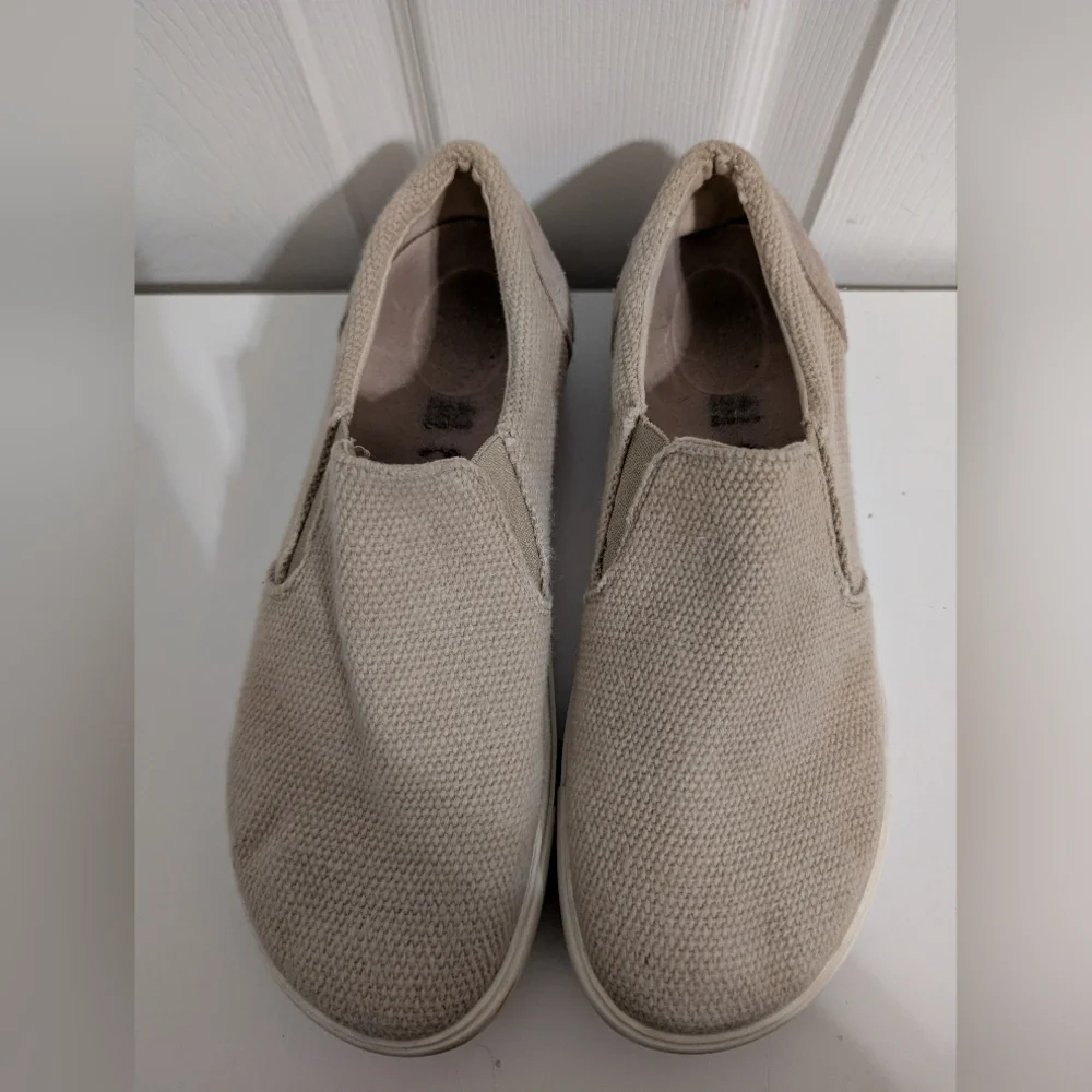 Birkenstock Oswego Canvas Slip-On Shoes Beige Mens Size 41 US 8-8.5 Narrow
